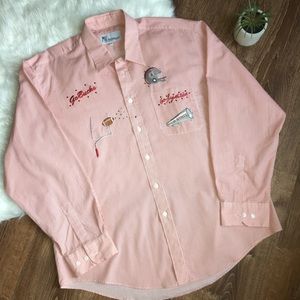 Ohio State OSU Football Button Up Crystals XL